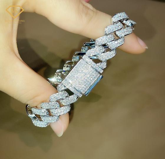 lắc tay vàng trắng kim cương