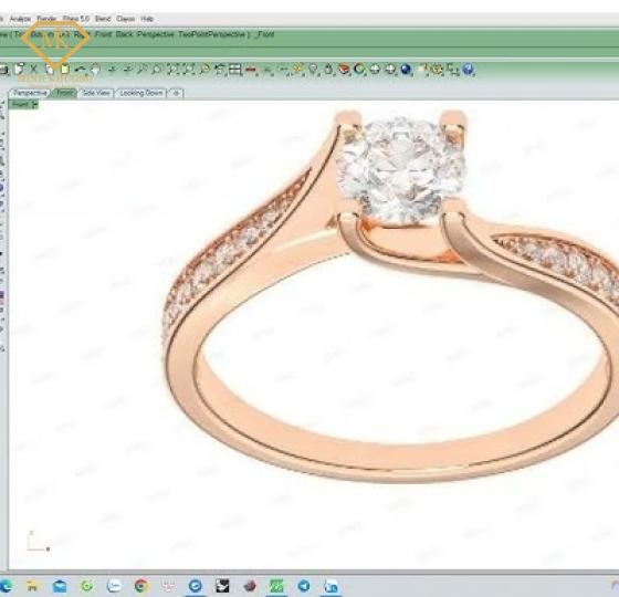 Làm nhẫn kim cương theo bản vẽ 3D